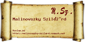 Malinovszky Szilárd névjegykártya