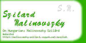 szilard malinovszky business card